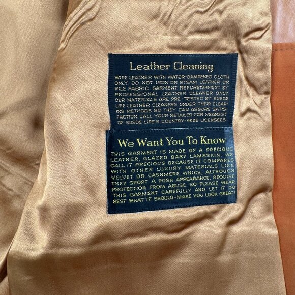 Vtg A Robert Lewis Idea Men’s 42 Genuine Lambskin Leather Jacket - Pro Cleaned! - Picture 4 of 6